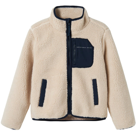 Name It Moonbeam Chest Pocket Dark Sapphire Nknmattia Sherpa Jacket Pb