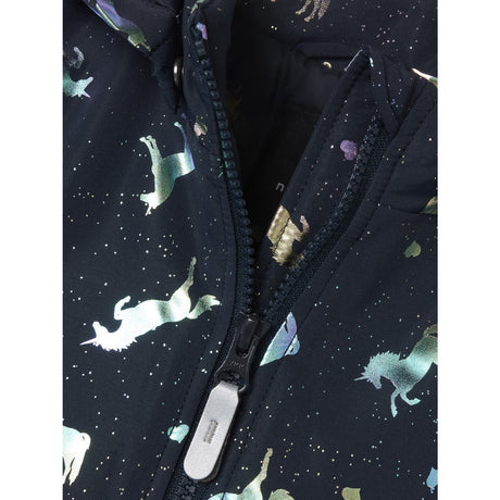 Name It Dark Sapphire Unicorn Nmfmaxi Pa Jacket Foil Aop Noos