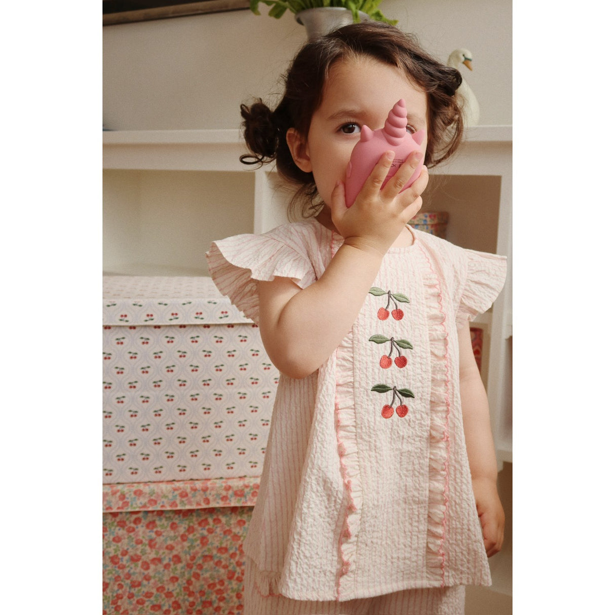 Konges Sløjd Cherry Motif Small Storage Basket