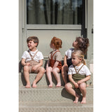 Silly Silas Olive Striped Shorty Tights With Braces