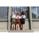 Silly Silas Olive Striped Shorty Tights With Braces