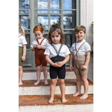 Silly Silas Classic Black Checked Shorty Tights With Braces