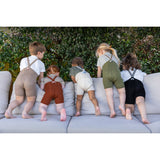 Silly Silas Olive Striped Shorty Tights With Braces