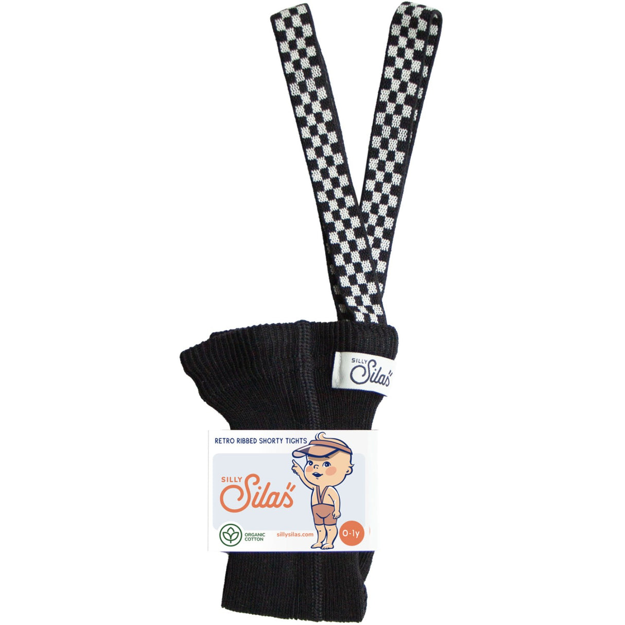 Silly Silas Classic Black Checked Shorty Tights With Braces