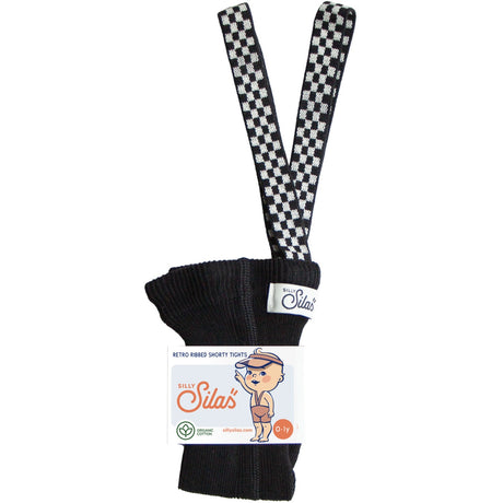 Silly Silas Classic Black Checked Shorty Tights With Braces