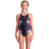 Arena Black Multi- Girl'S Arena Rhythm Swimsuit V Back L