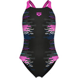 Arena Black Multi- Girl'S Arena Rhythm Swimsuit V Back L