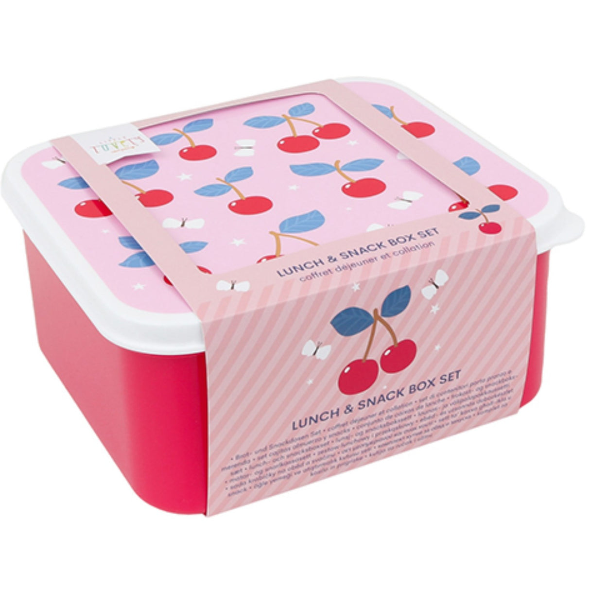 A Little Lovely Company Cherries Lunch & Snack Box Set