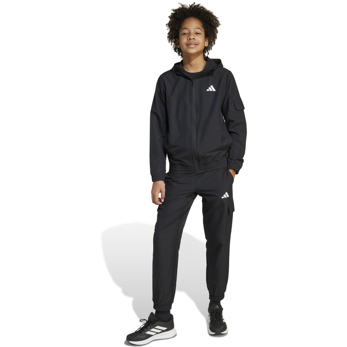 adidas Originals Black/White J Wv Cargo Tracksuit