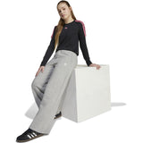 adidas Originals Medium Grey Heather/White Wide Leg Pants
