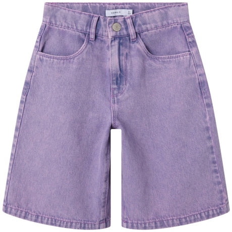 Name It Orchid Overdyed Nkfrose Dnm Hw Long Shorts 4009-Za F