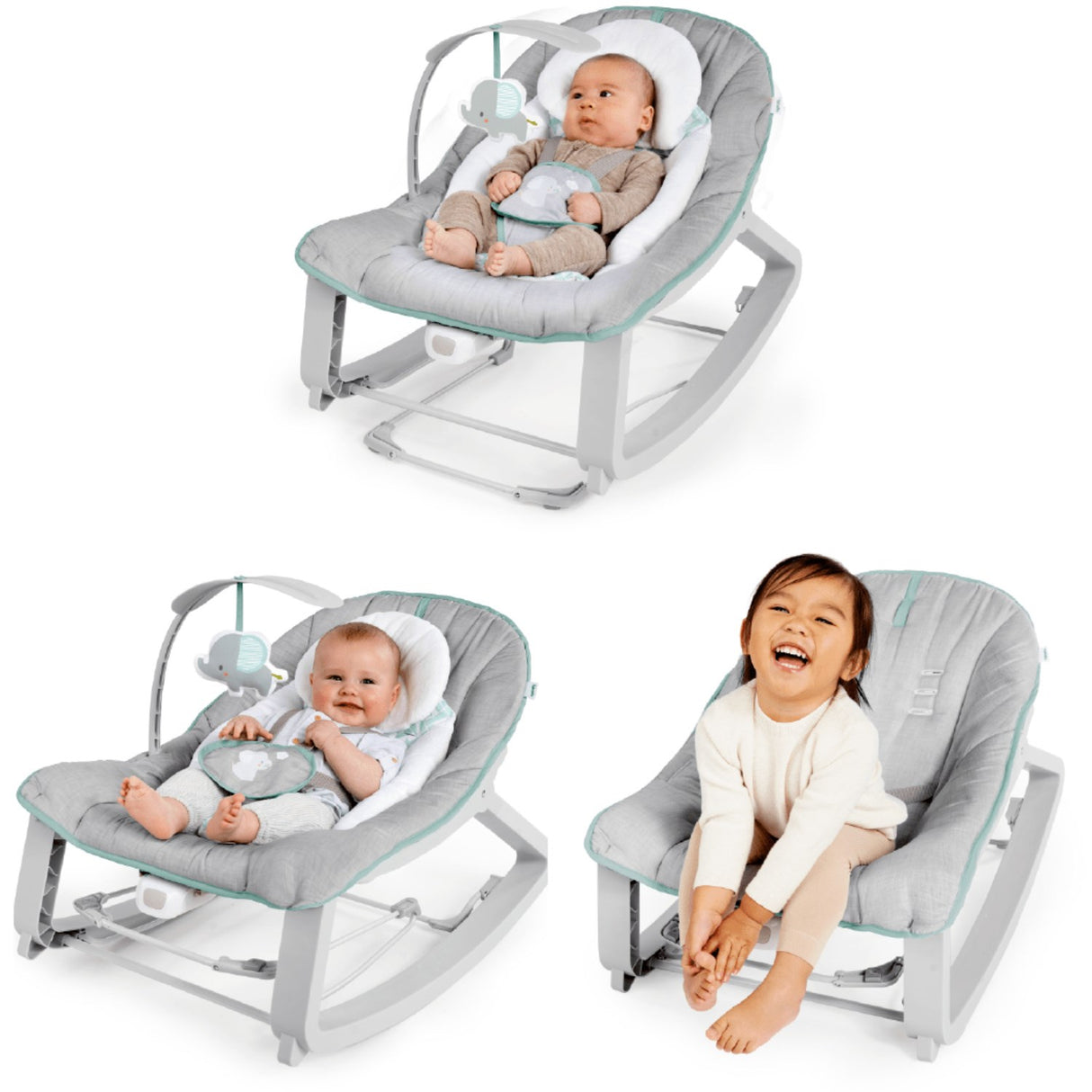 Ingenuity Grey Keep Cozy™ Grow With Me Rocking Seat - Weaver™ Baby Bouncer