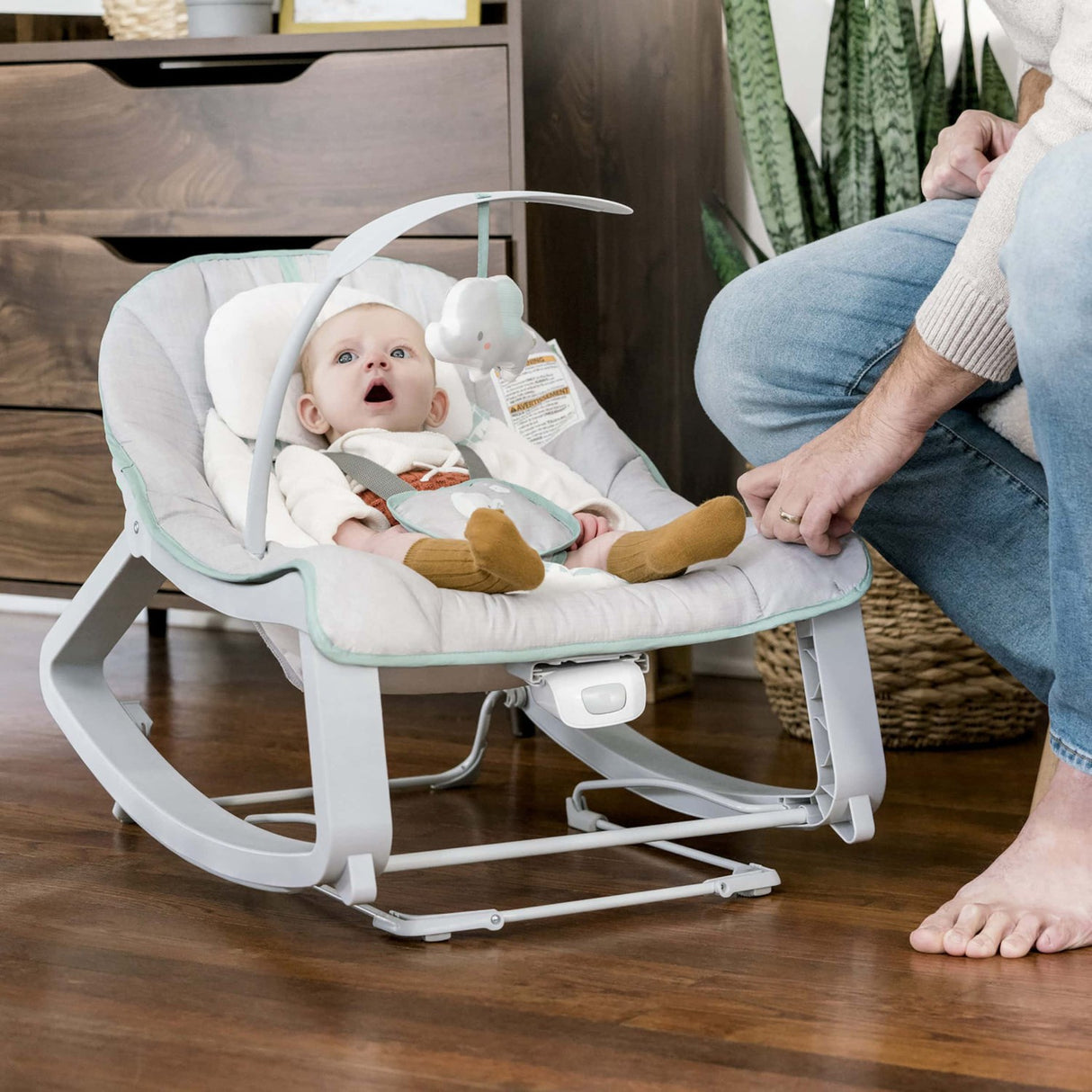 Ingenuity Grey Keep Cozy™ Grow With Me Rocking Seat - Weaver™ Baby Bouncer
