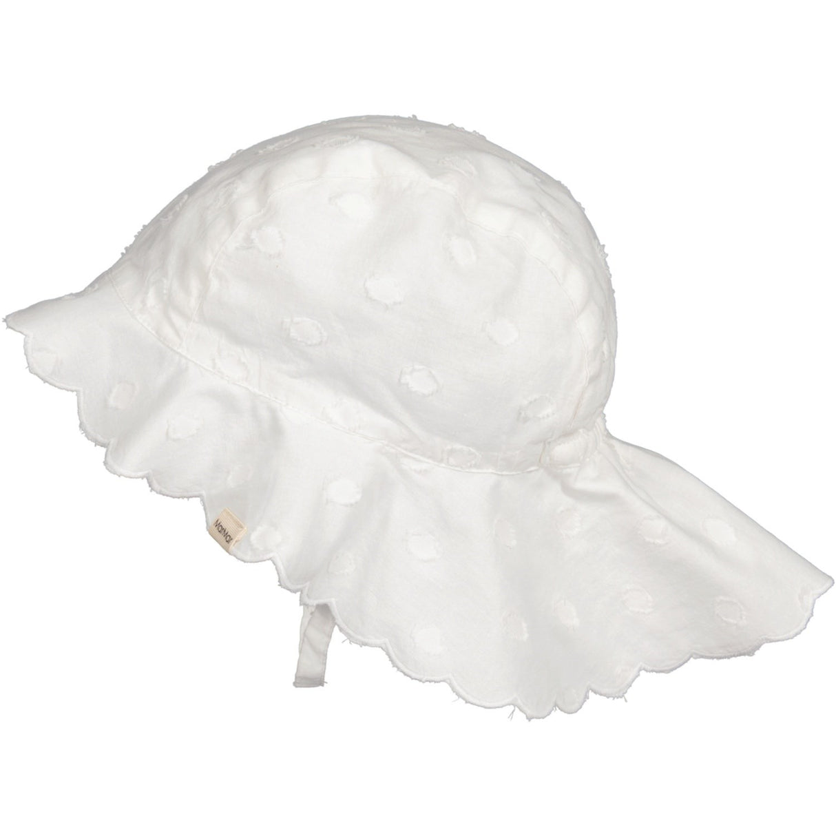 MarMar Dobby Dots Gentle White Alba Baby Long Summer Hat