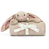 Jellycat Bashful Rabbit, Beige Meadow Blanket