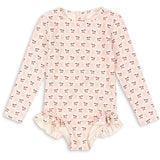 Konges Sløjd Cherry Pink Motif Merle Ls Swimsuit Grs