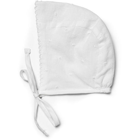Lalaby Linn Bonnet - White Dot