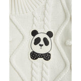 Mini Rodini Offwhite Panda Texture Knit Sweater