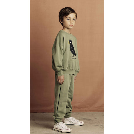 Mini Rodini Green Plain Piping Sweatpants