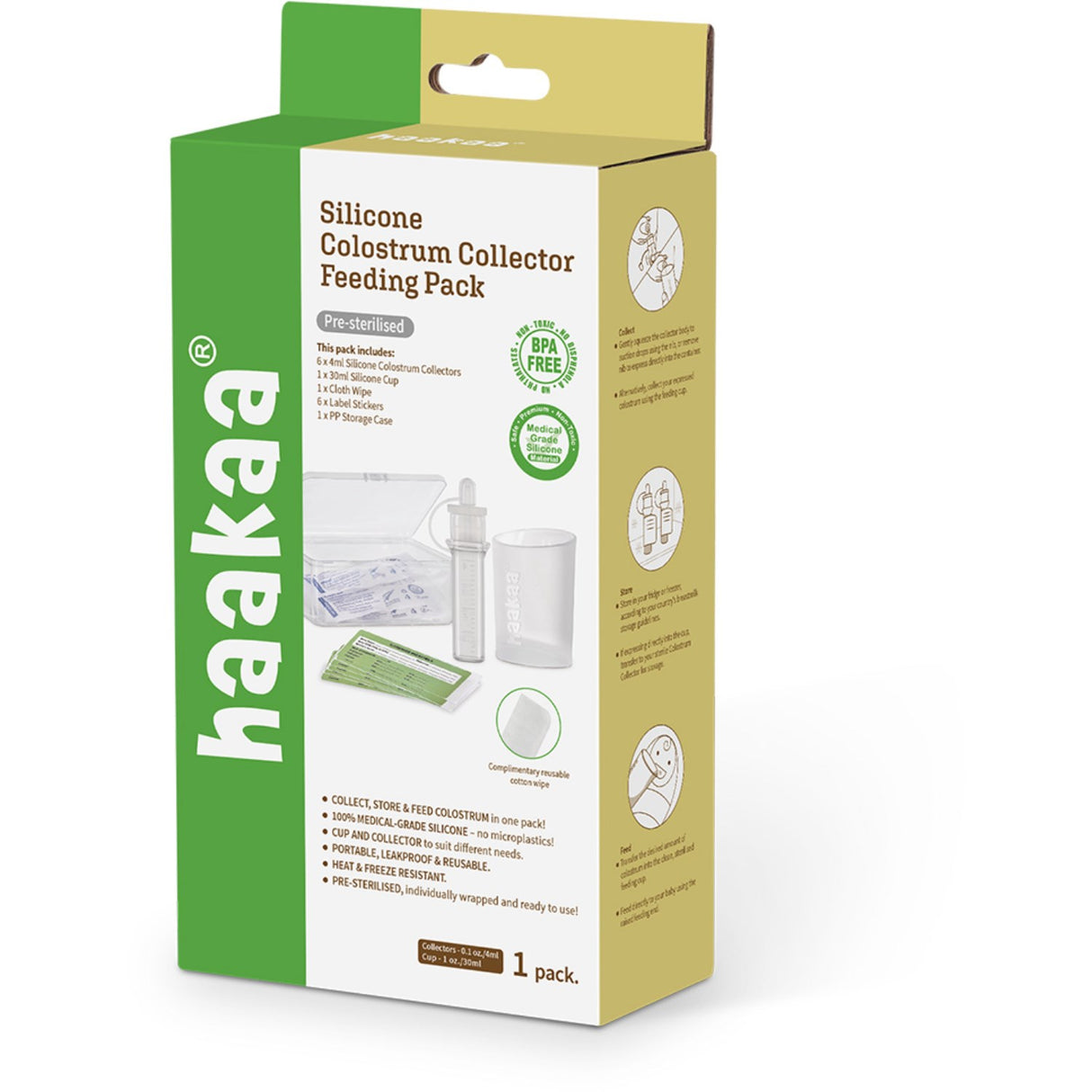 Haakaa Clear Colostrum Collector 6-Pack Incl. Silicone Cup