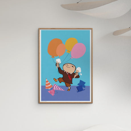 Poster & Frame Alfons Åberg - Fødselsdagsfest - Balloner