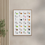 Poster & Frame Citatplakat - Alfabet Plakat Med Dyr Til Børn