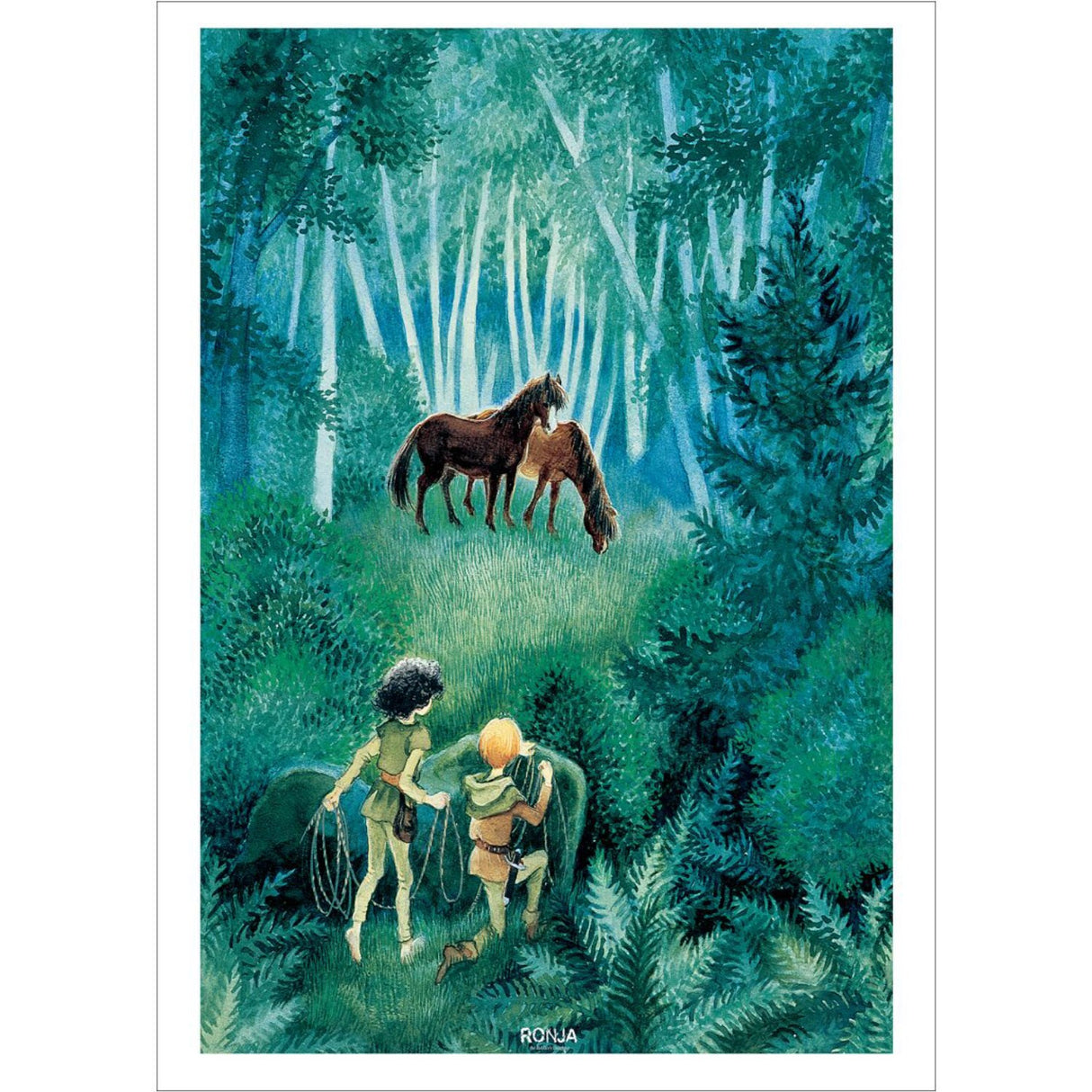 Poster & Frame Astrid Lindgren - Horses In The Woods - Ronja The Robbers Daughter