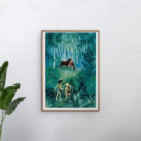 Poster & Frame Astrid Lindgren - Horses In The Woods - Ronja The Robbers Daughter