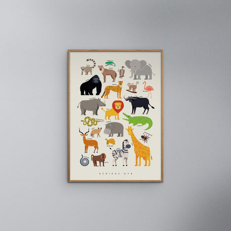 Poster & Frame Citatplakat - Afrikas Dyr – Børneplakat