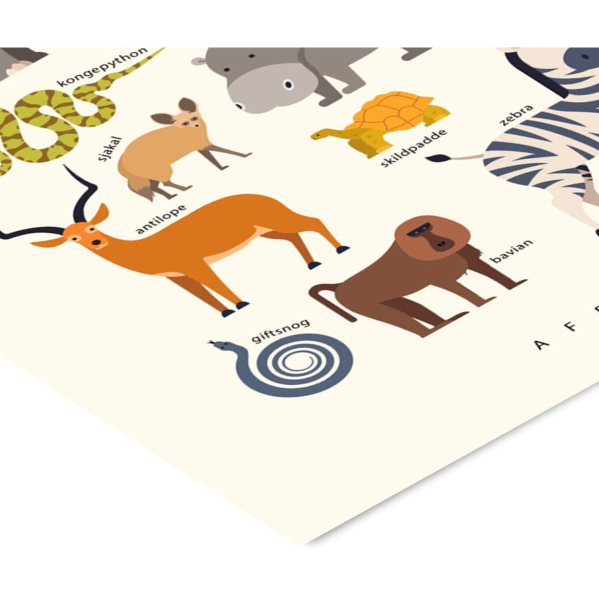Poster & Frame Citatplakat - Afrikas Dyr – Børneplakat