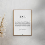 Poster & Frame Citatplakat - Far Definition