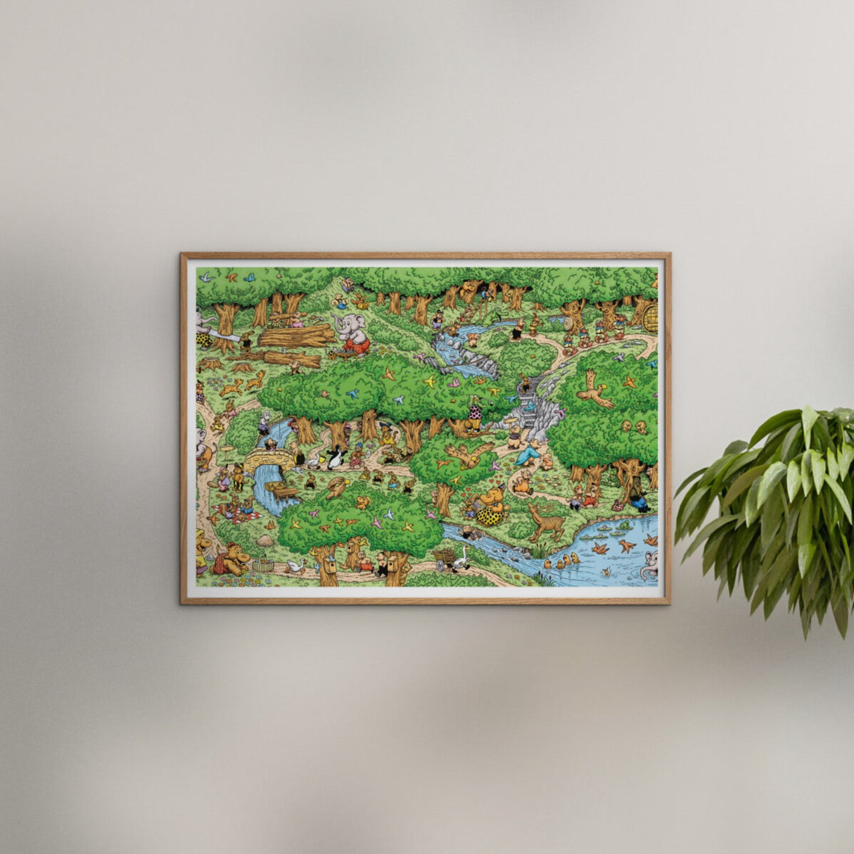 Poster & Frame Rasmus Klump - In Skoven Farve