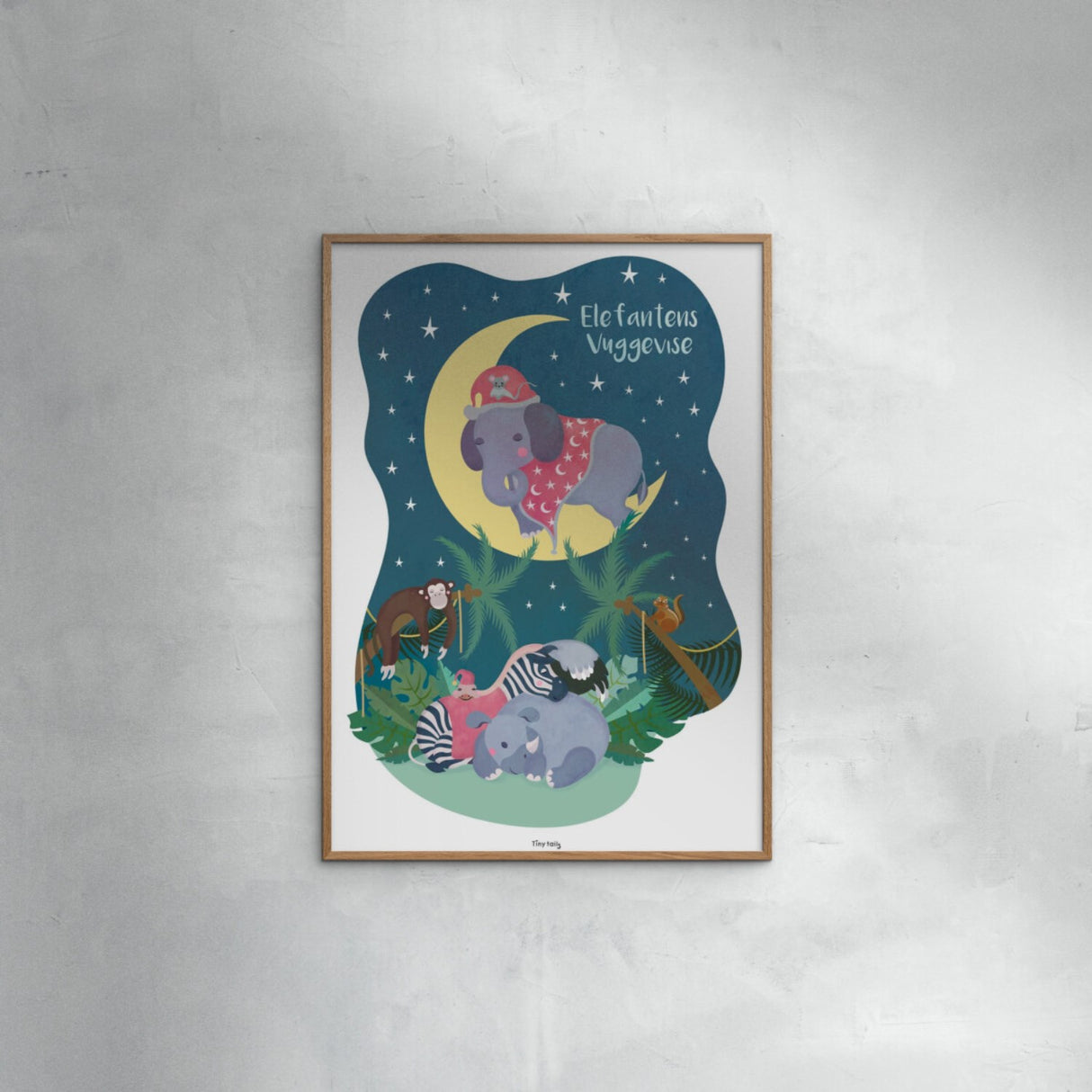 Poster & Frame Tiny Tails - Elefantens Vuggevise