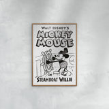 Poster & Frame Disney - Mickey In Steamboat Willie