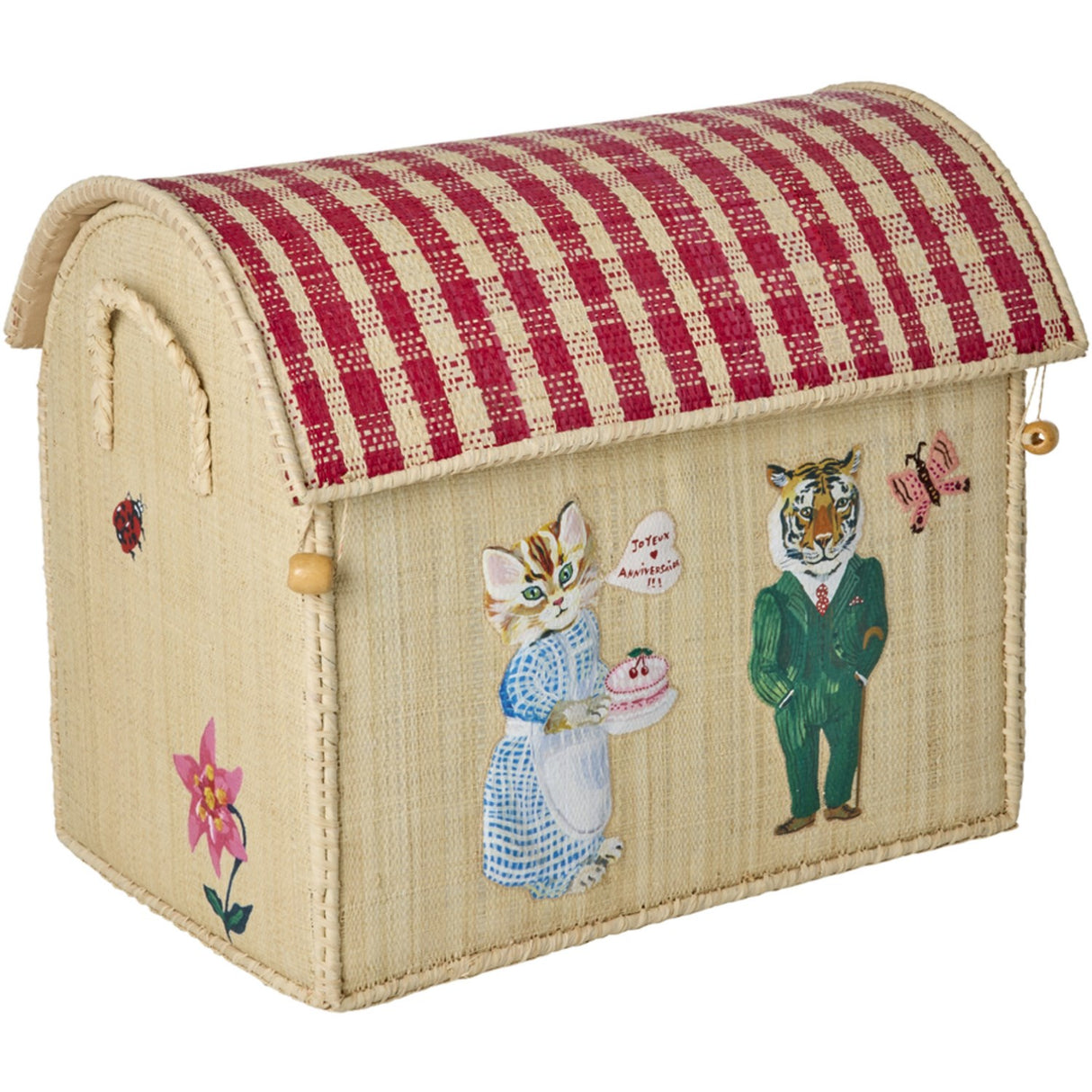 Rice Nathalie Lété Theme Raffia Toy Baskets 3-Pack