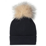 Moncler Beretto Light Fur Hat Navy