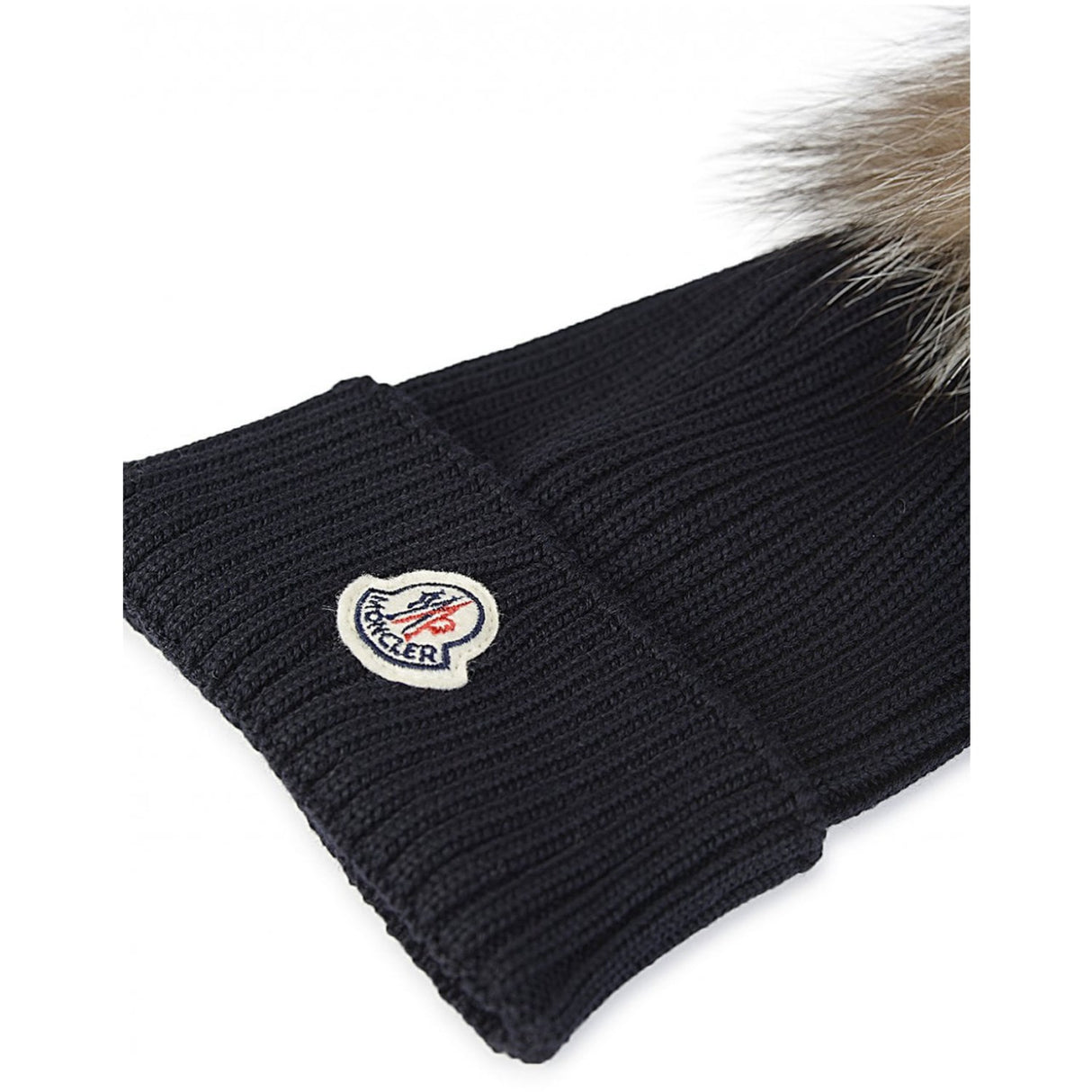 Moncler Beretto Light Fur Hat Navy