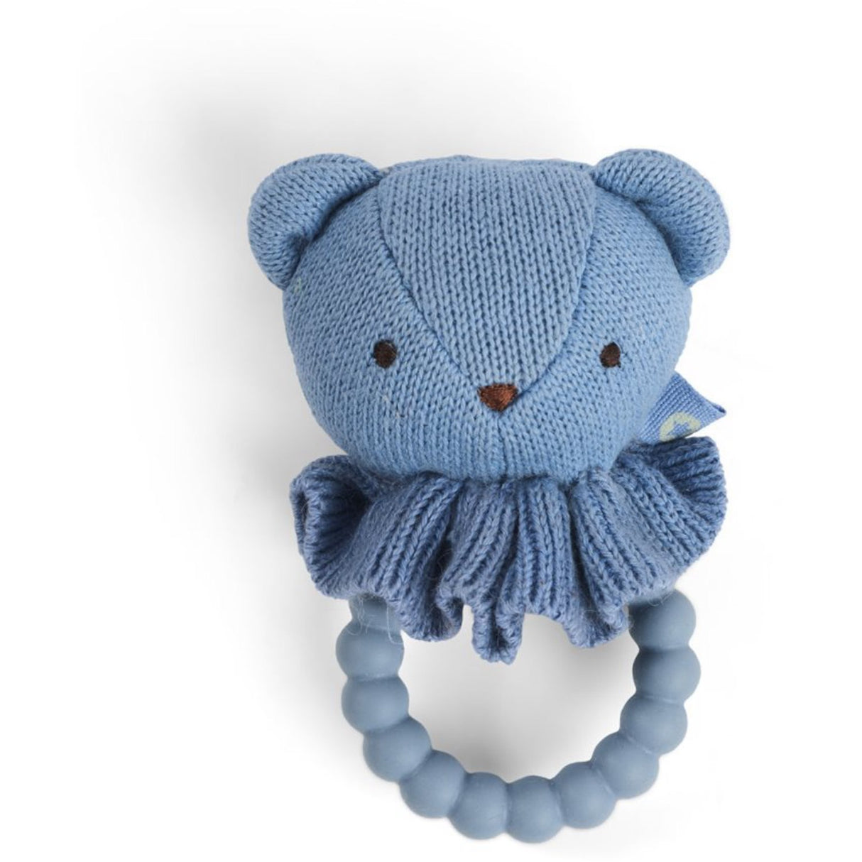 Smallstuff Blue Rattle Teddy With Silicone Ring