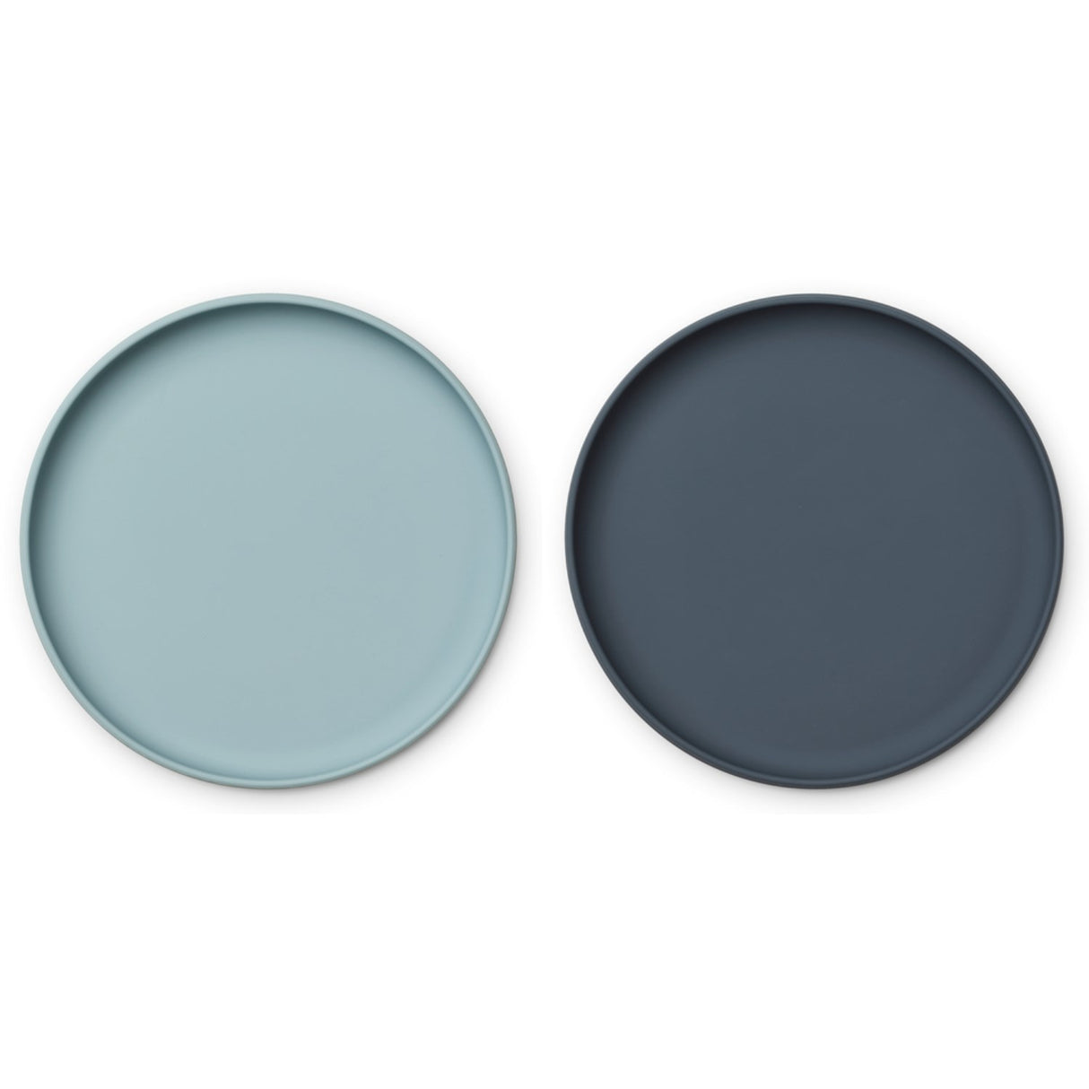 LieWood Liewood Brandon Silikone Tallerken 2-pak Sea Blue/Whale Blue Mix