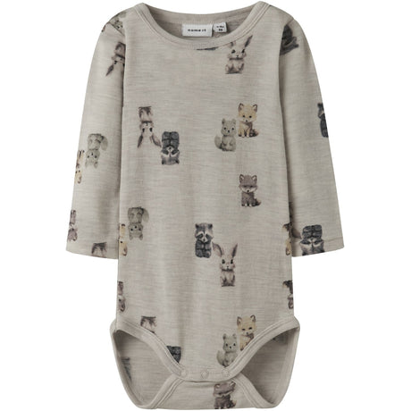 Name It Nacreous Cloud Forest Animals Nbmwang Wool Rib Ls Body Aop