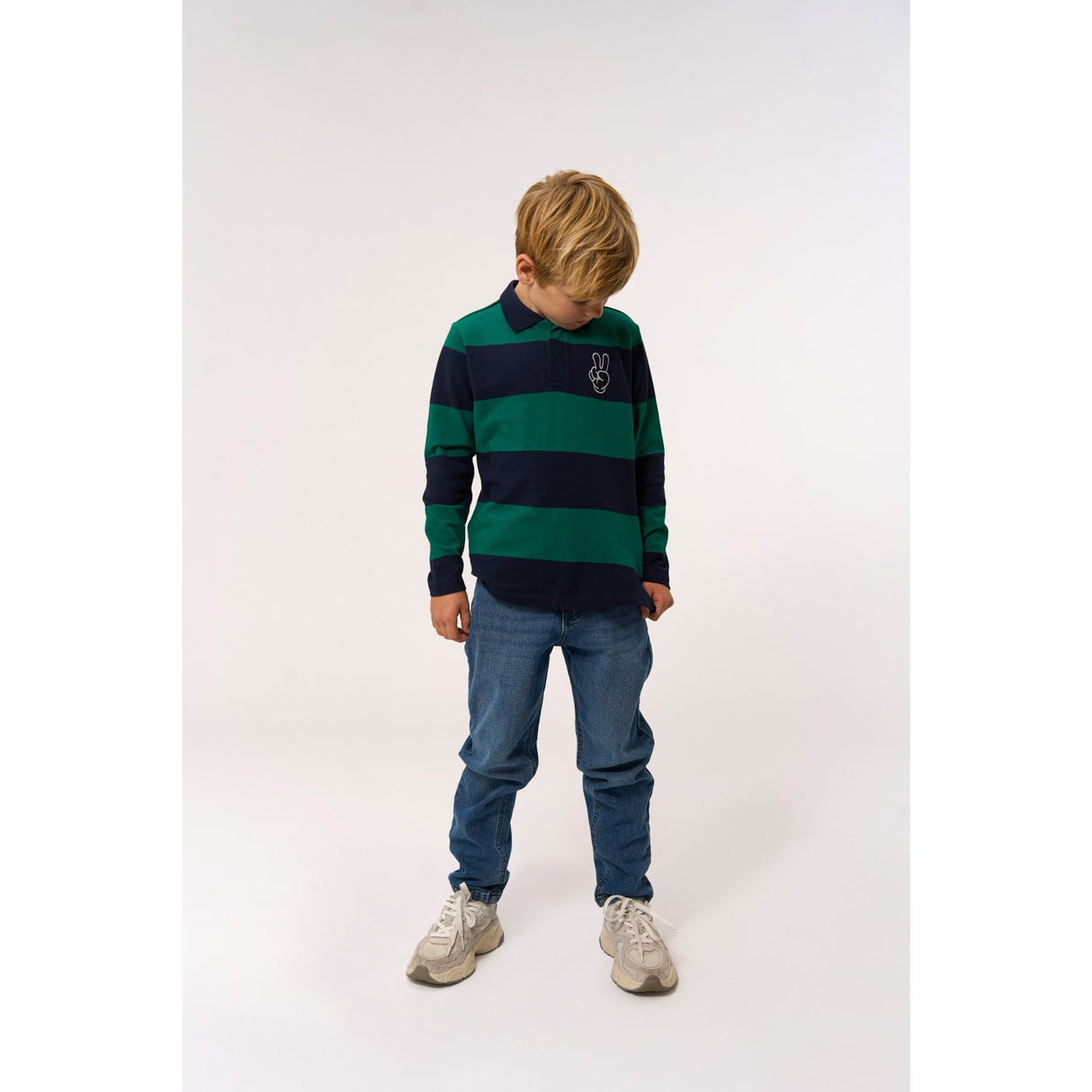 The New Navy Blazer Striped Pino L_S Pique Polo