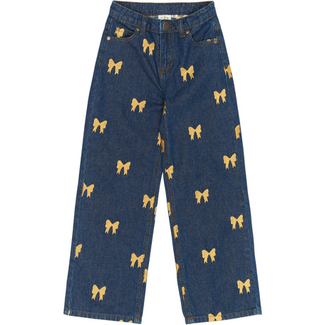 The New Medium Blue Denim AOP Raquel Wide Jeans