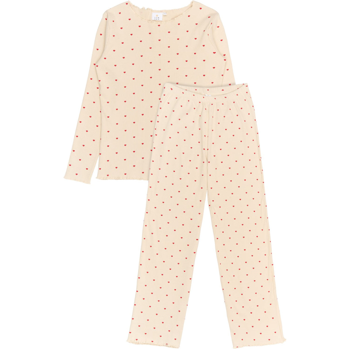 The New Gardenia AOP Holiday Heart Adult Rib Night Set