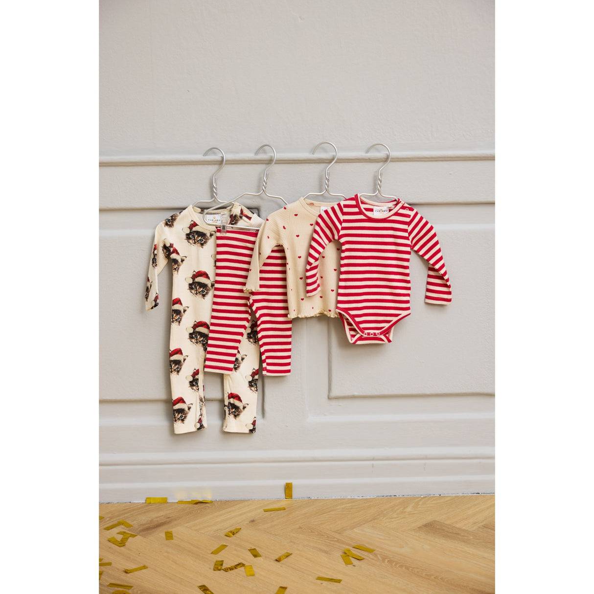 THE NEW Siblings Gardenia Cat AOP Holiday L_S Rib Jumpsuit