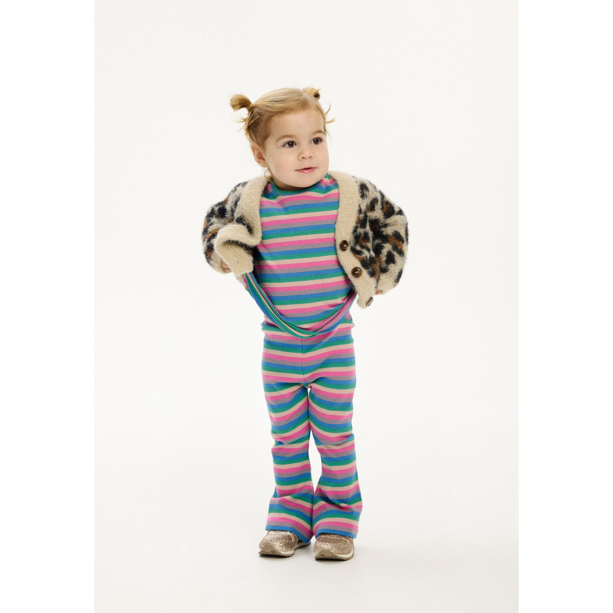 THE NEW Siblings Multi Striped Polly Flared Rib Pants