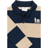 THE NEW Siblings Navy Blazer Striped Rinon L_S Pique Polo