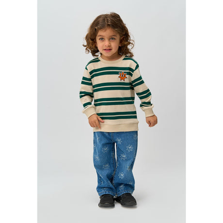 THE NEW Siblings Deep Teal Striped Robbie Knit Sweatshirt