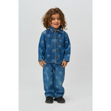 THE NEW Siblings Medium Blue Denim AOP Ripley Wide Jeans