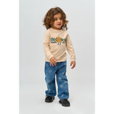 THE NEW Siblings Medium Blue Denim AOP Ripley Wide Jeans