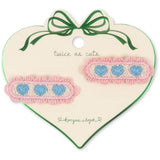 Konges Sløjd Buttercream 2 Pack Heart Embroidery Hair Clip